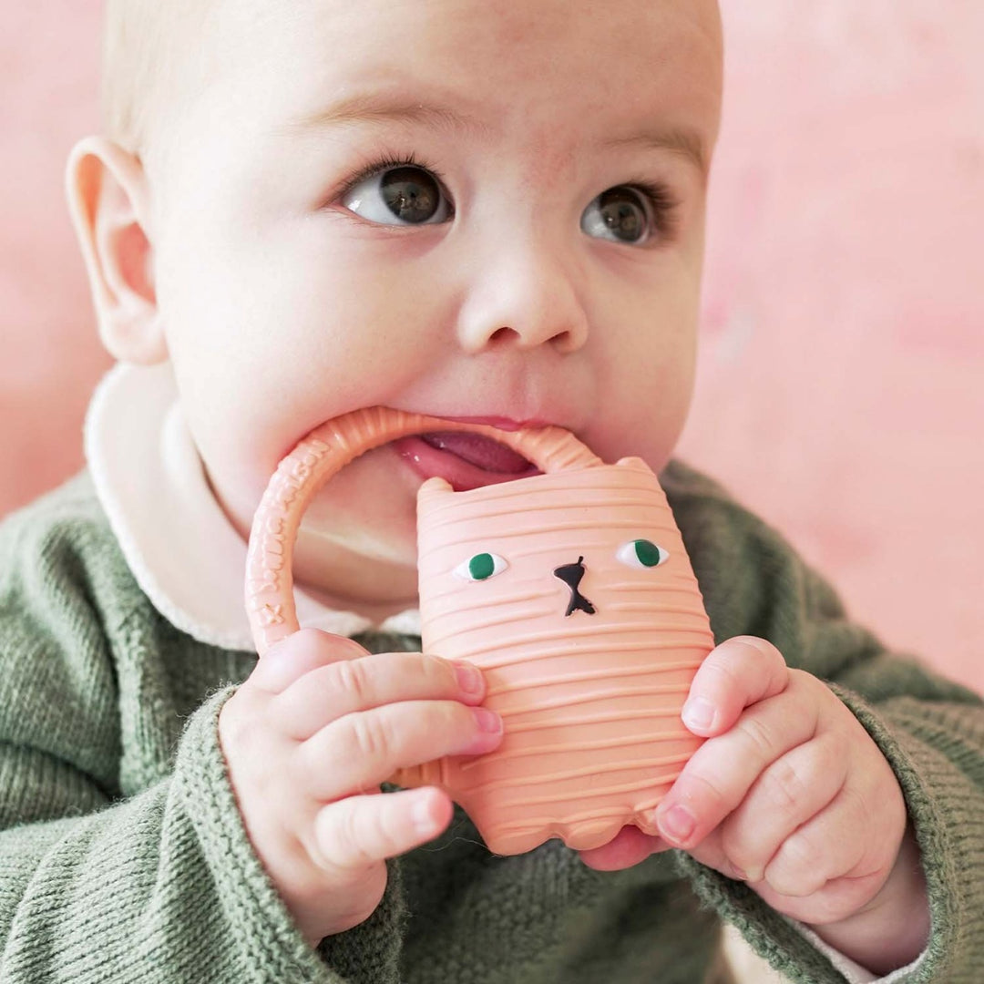 Oli and Carol Natural Rubber Teether and Bath Toy - Ginge Cat