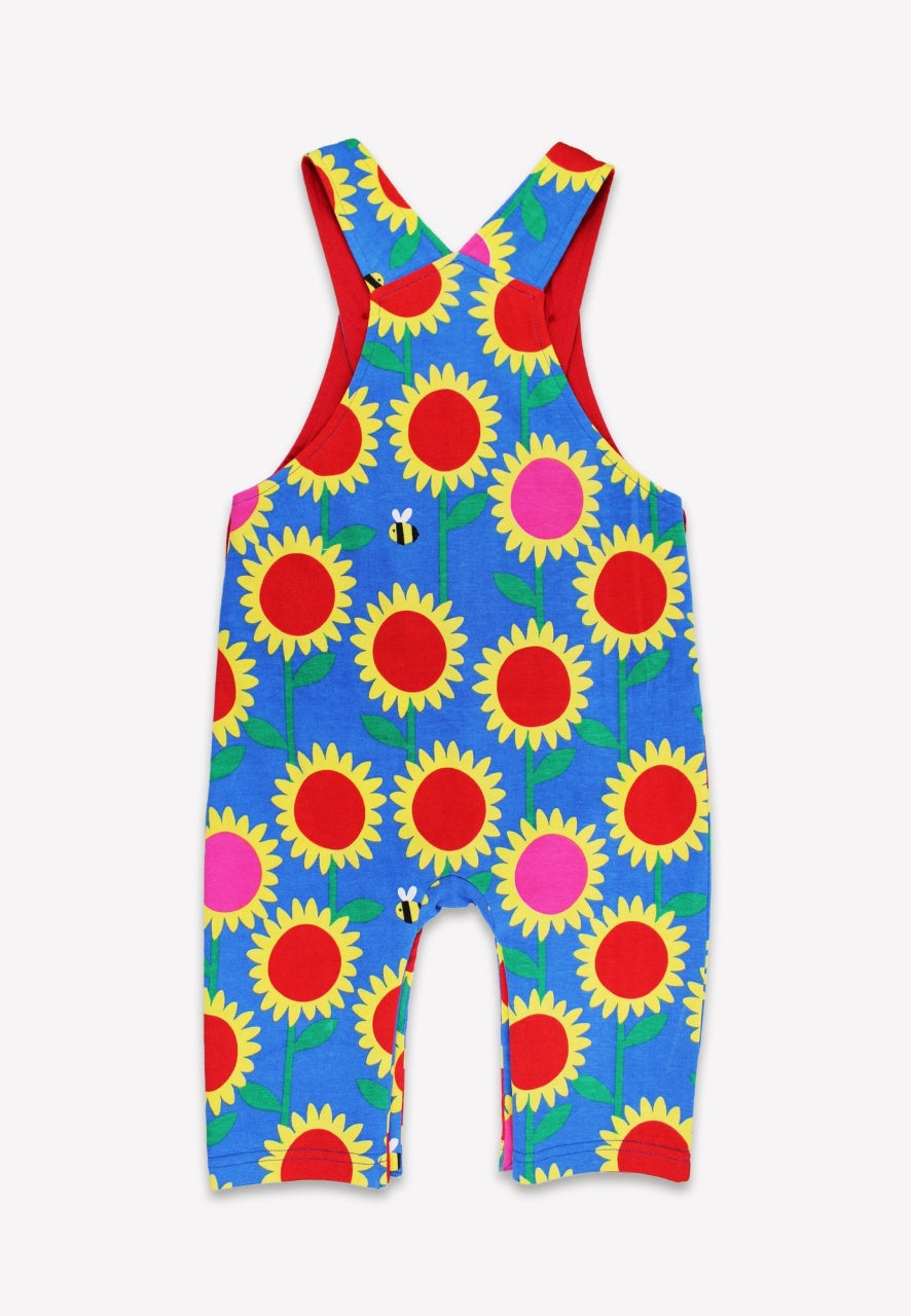 Toby Tiger Organic Sunflower Bee Print Dungarees
