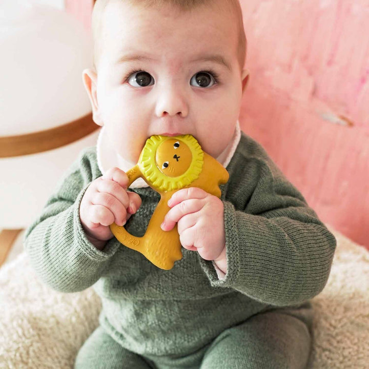 Oli and Carol Natural Rubber Teether and Bath Toy - Richie Lion