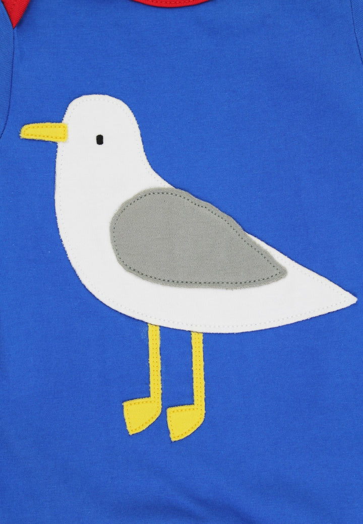 Toby Tiger Organic Seagull Harbour Applique Sleepsuit
