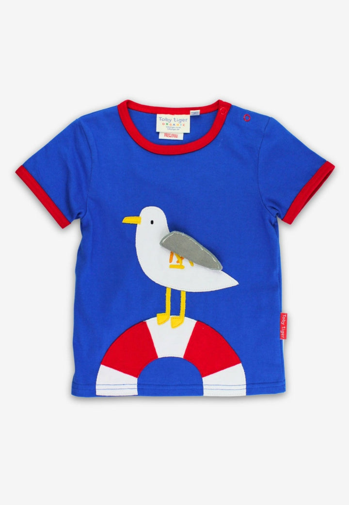 Toby Tiger Organic Seagull Harbour Applique SS T-Shirt