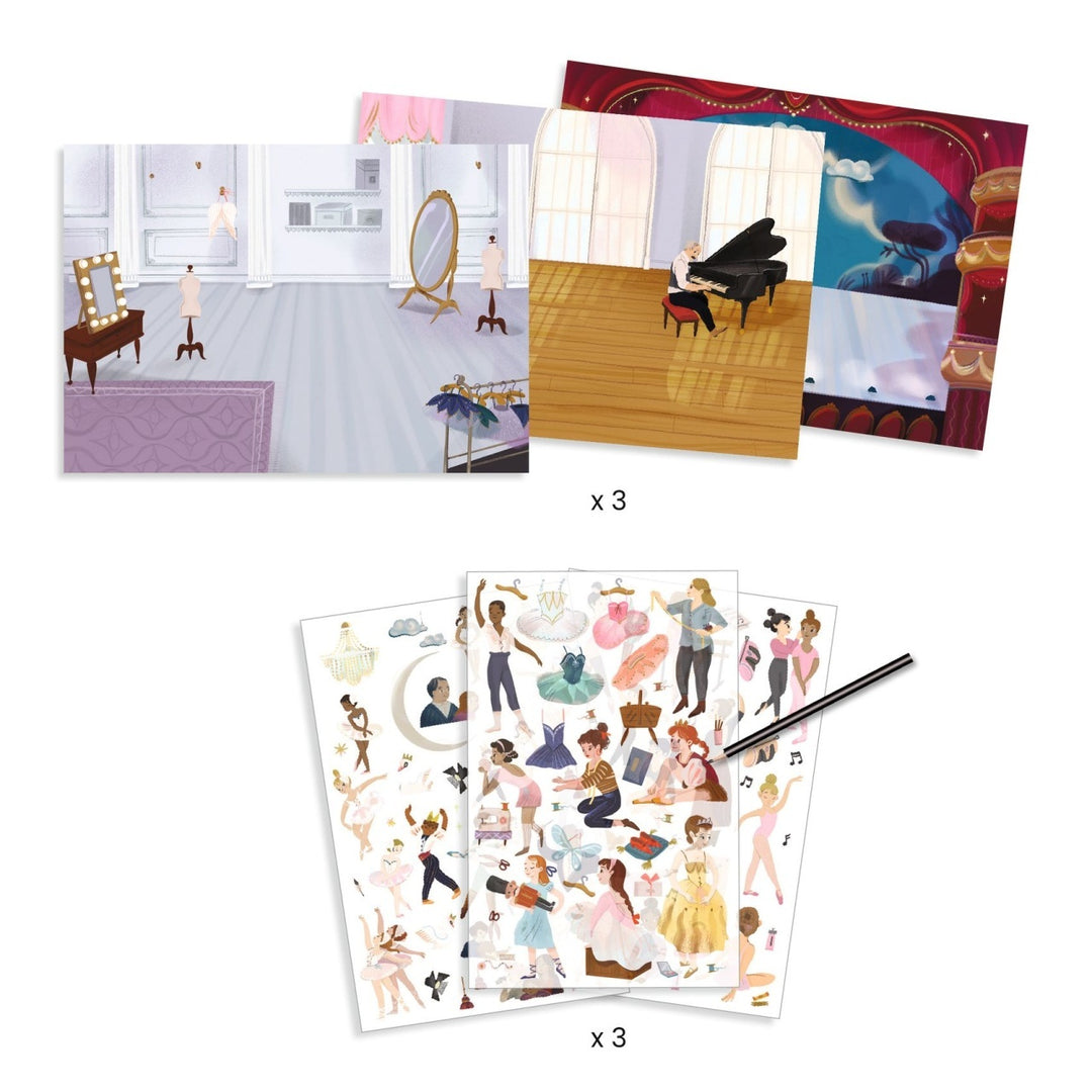 Djeco Rub-On Transfers - Little Ballet Dancers